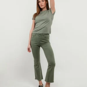 PANTALONE 5 TASCHE SFRANGIATO SALVIA