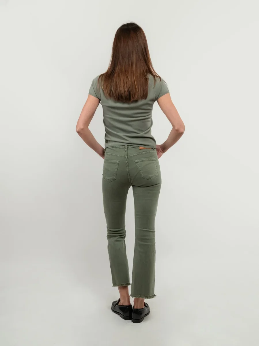 PANTALONE 5 TASCHE SFRANGIATO SALVIA - immagine 5