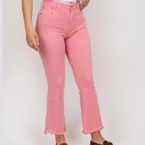 PANTALONE 5 TASCHE SFRANGIATO rosa