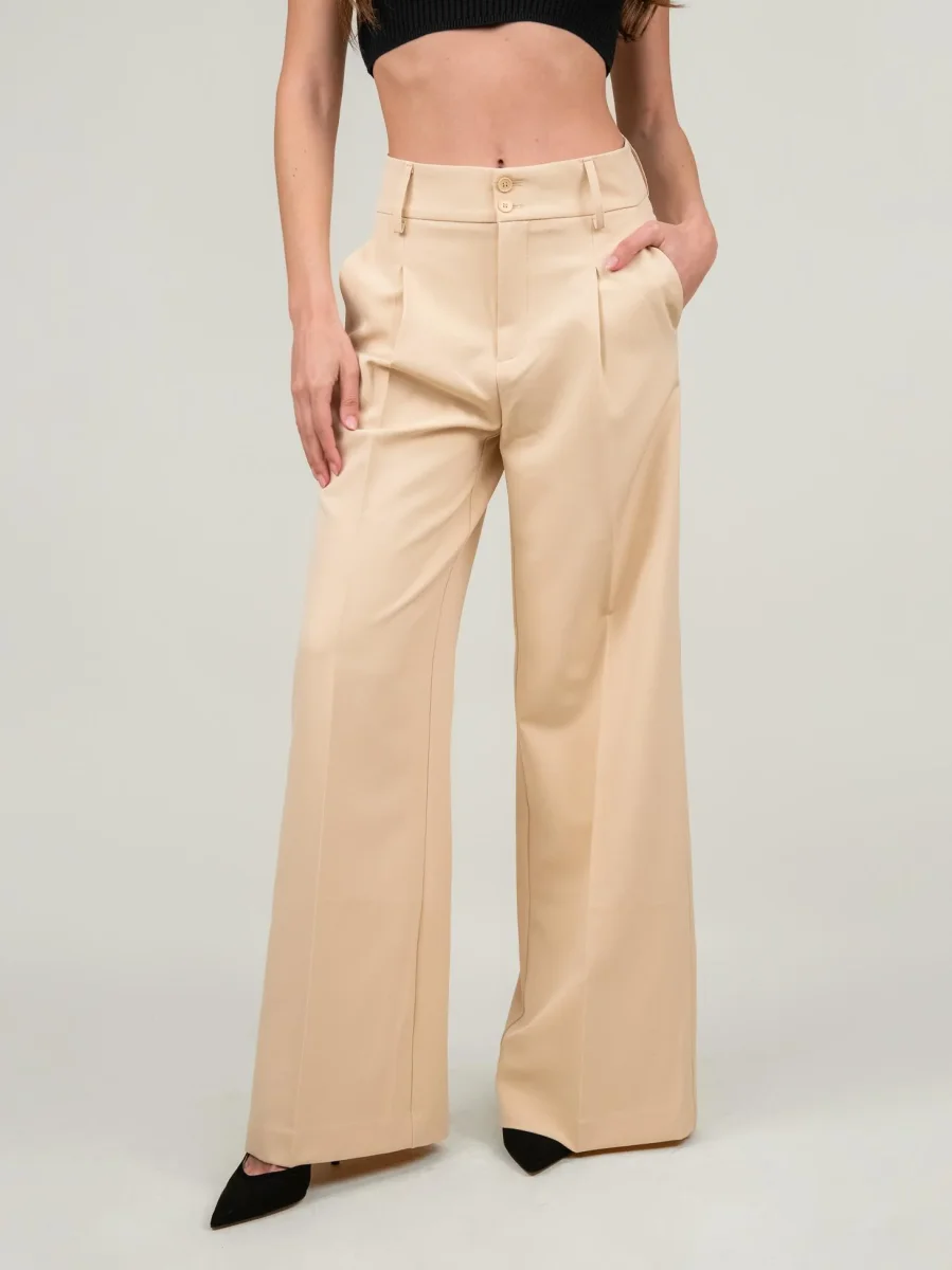 PANTALONE A PALAZZO BEIGE