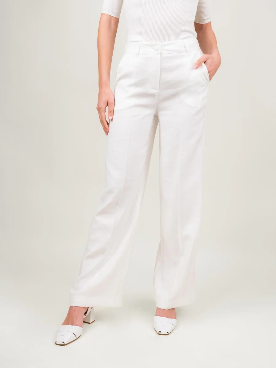 PANTALONE A PALAZZO BIANCO