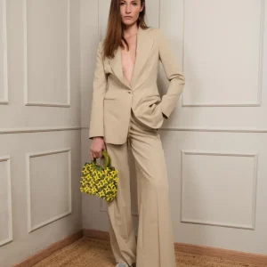 PANTALONE A PALAZZO CON COULISSE BEIGE