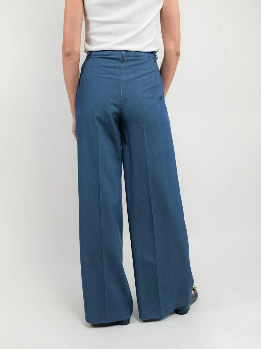 PANTALONE A PALAZZO CON COULISSE POLVERE - immagine 7