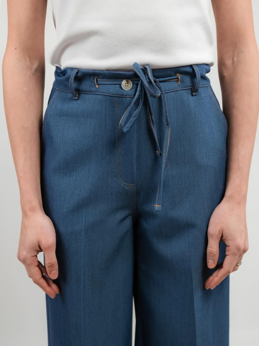 PANTALONE A PALAZZO CON COULISSE POLVERE - immagine 8