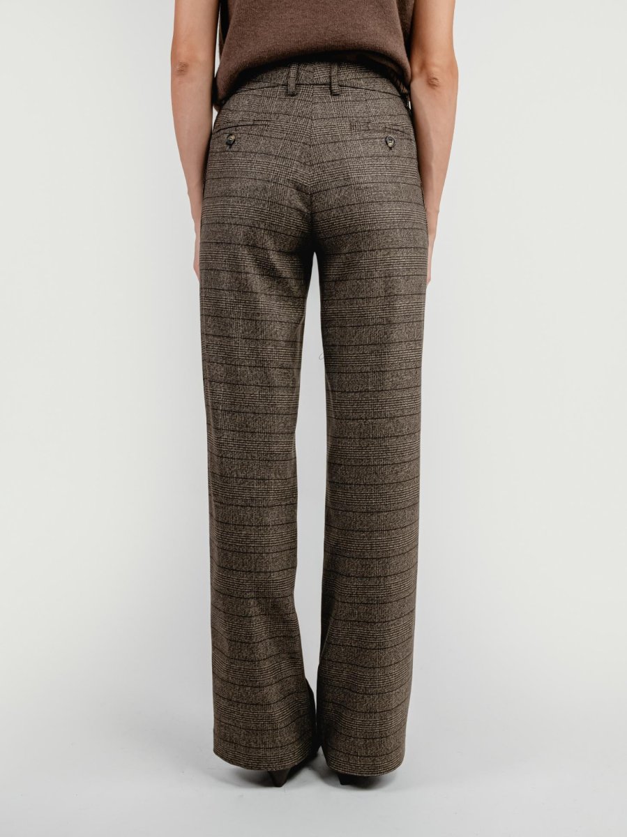 PANTALONE A PALAZZO FANTASIA CHECK TESTA MORO - immagine 5