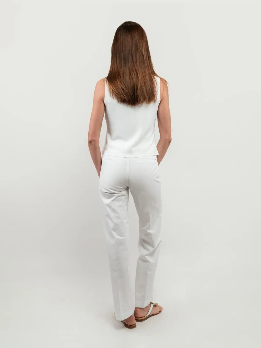 PANTALONE A PALAZZO IN COTONE BIANCO - immagine 5