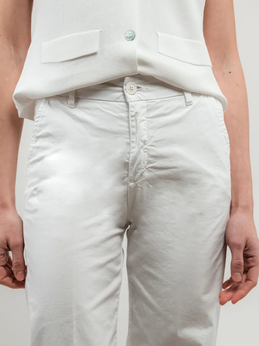 PANTALONE A PALAZZO IN COTONE BIANCO - immagine 6