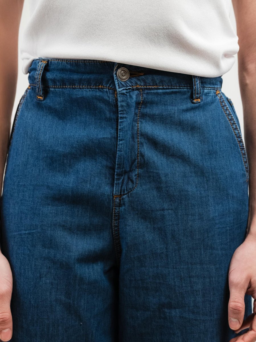 PANTALONE A PALAZZO IN COTONE DENIM - immagine 6