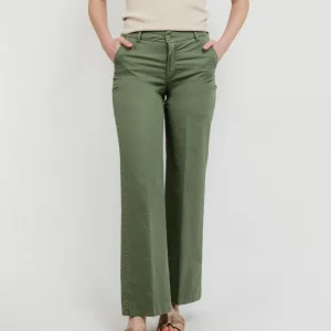 PANTALONE A PALAZZO IN COTONE SALVIA