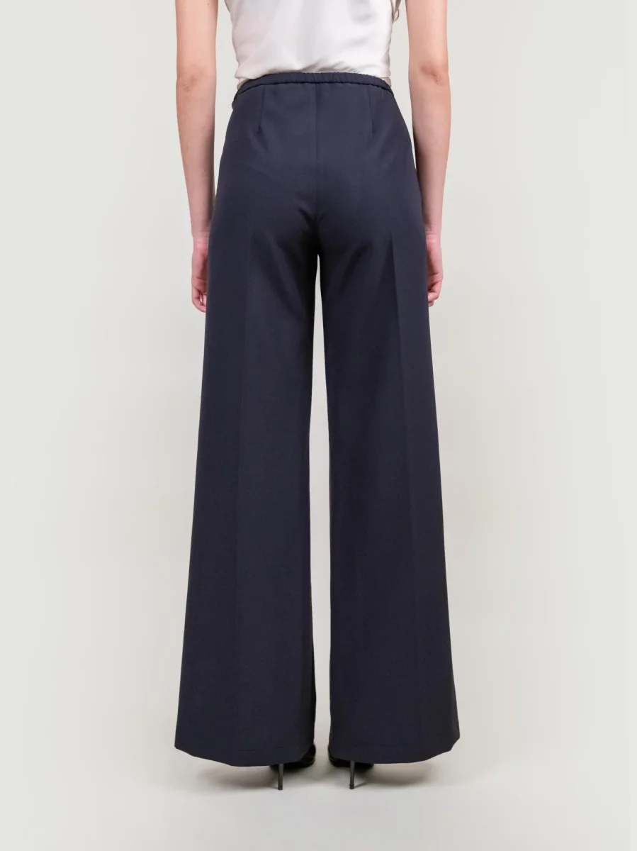 PANTALONE A PALAZZO IN TESSUTO BLU - immagine 4