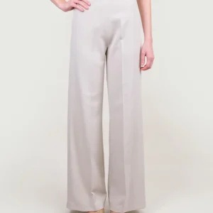 PANTALONE A PALAZZO IN TESSUTO PANNA