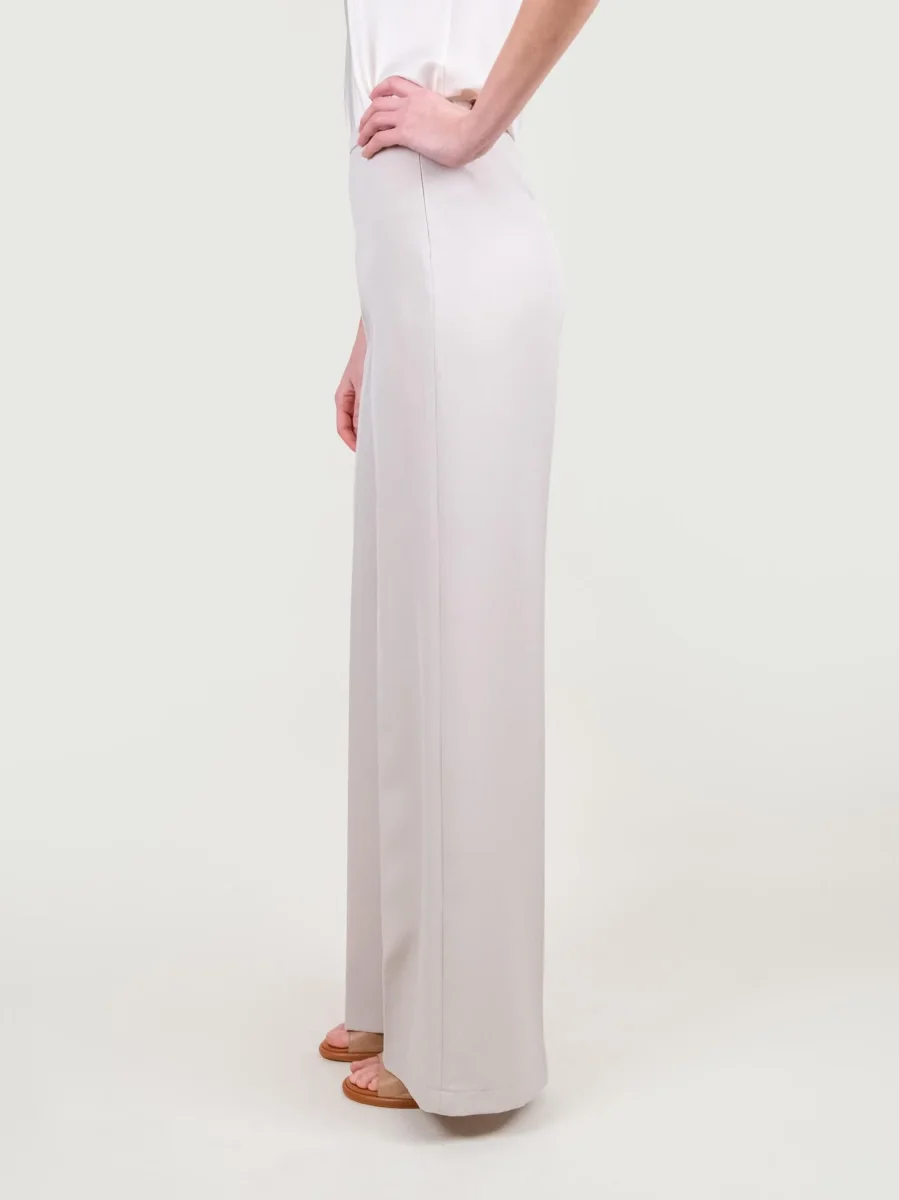PANTALONE A PALAZZO IN TESSUTO PANNA - immagine 3