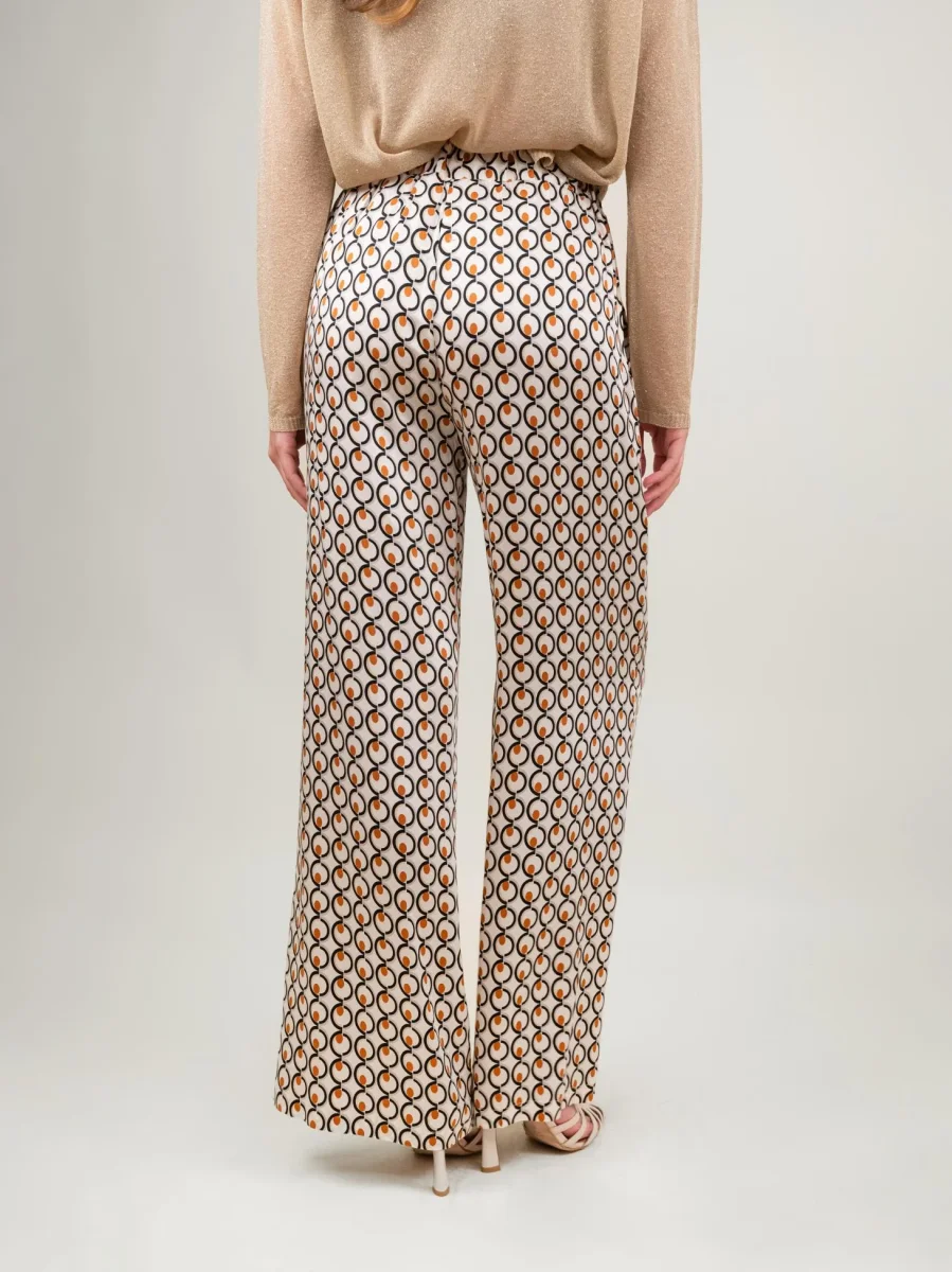 PANTALONE A PALAZZO OPTICAL BEIGE - immagine 4