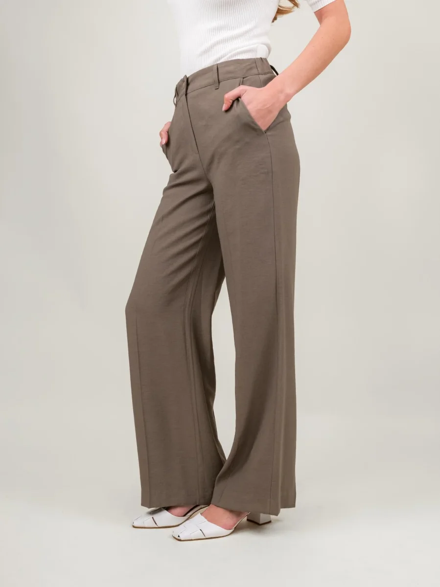 PANTALONE A PALAZZO VERDE MILITARE - immagine 3