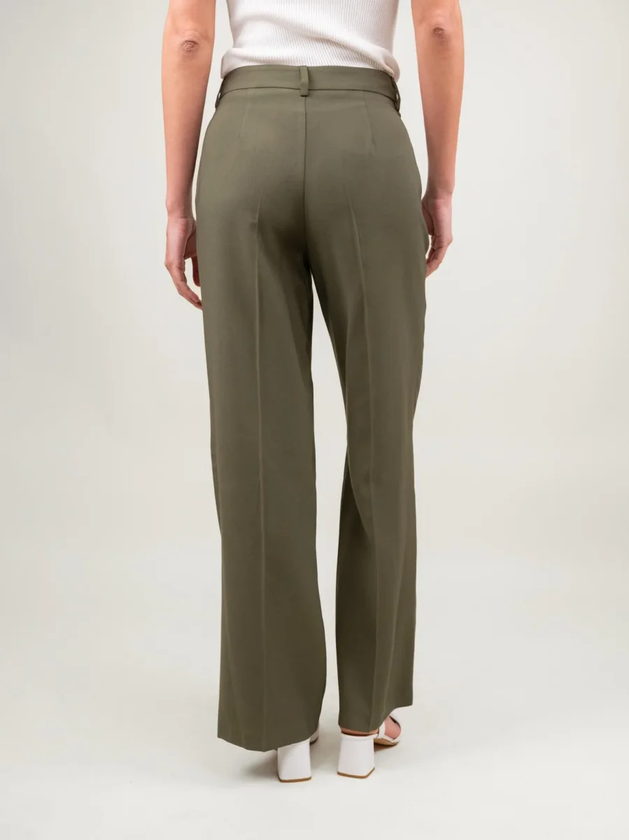 PANTALONE A PALAZZO VERDE MILITARE - immagine 4