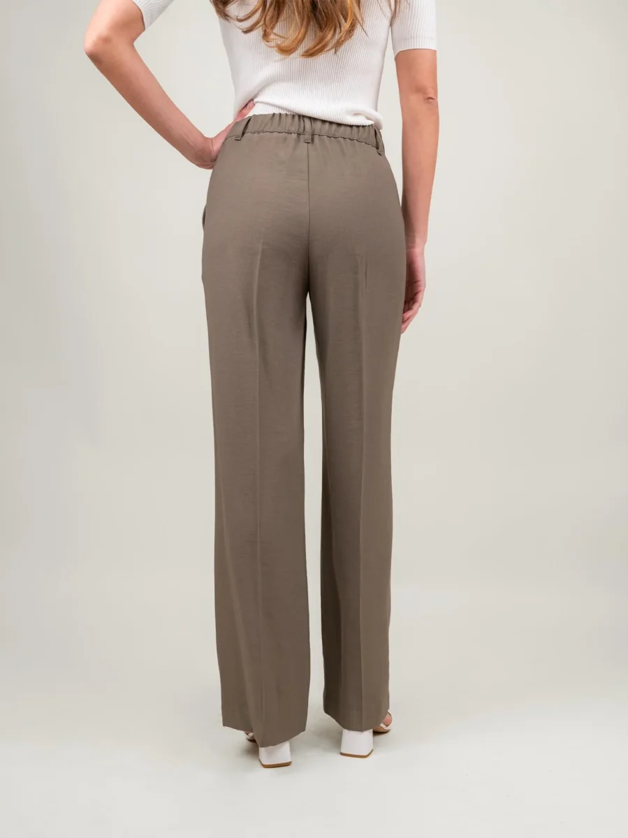 PANTALONE A PALAZZO VERDE MILITARE - immagine 4