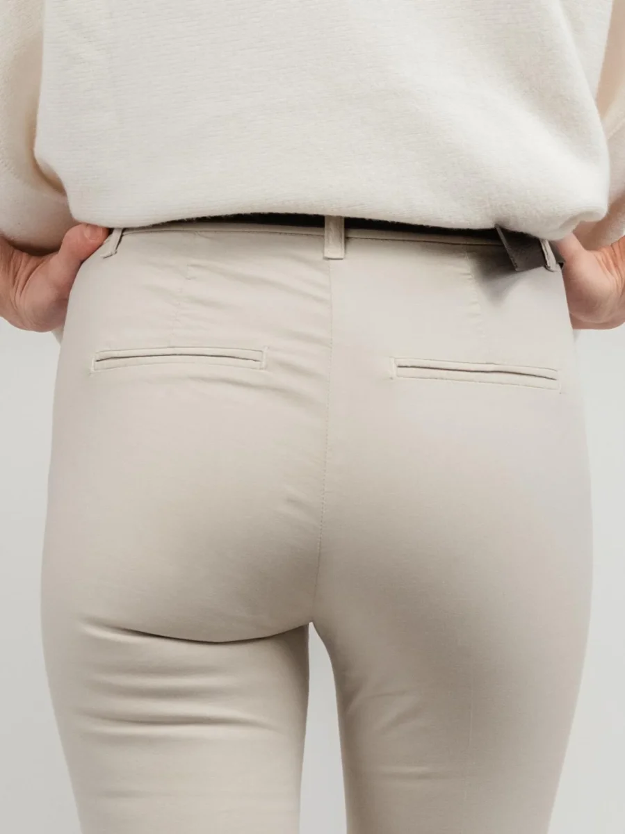 PANTALONE A TROMBETTA BEIGE IN COTONE - immagine 7
