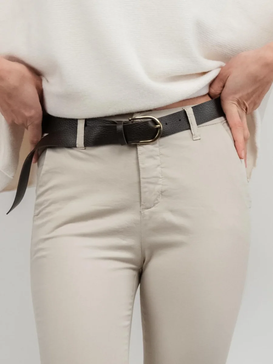 PANTALONE A TROMBETTA BEIGE IN COTONE - immagine 6