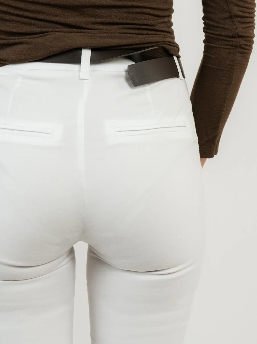 PANTALONE A TROMBETTA BIANCO IN COTONE - immagine 7