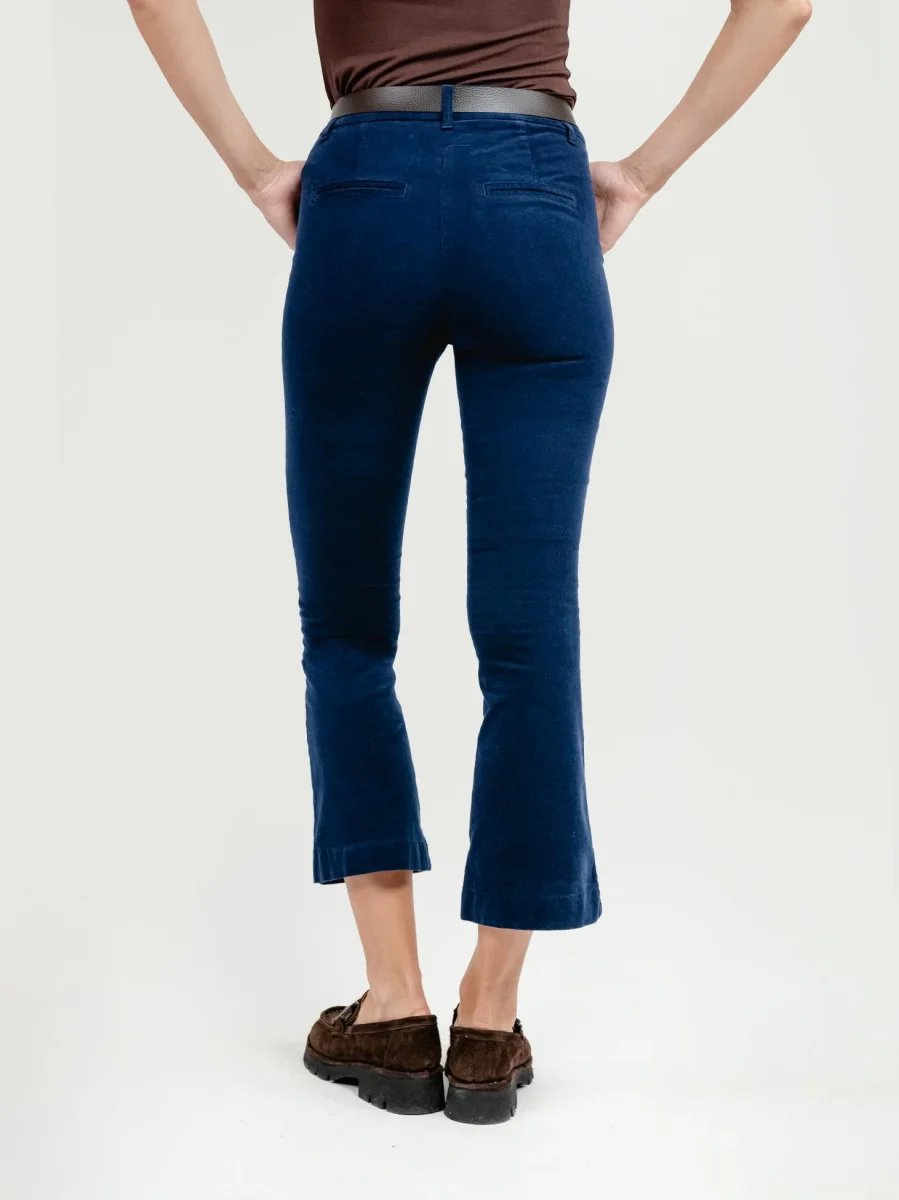 PANTALONE A TROMBETTA BLU IN VELLUTO - immagine 5