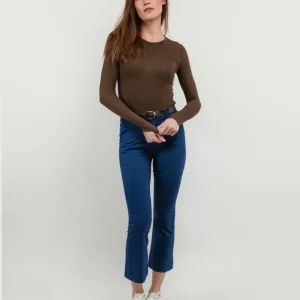 PANTALONE A TROMBETTA IN COTONE BLUETTE