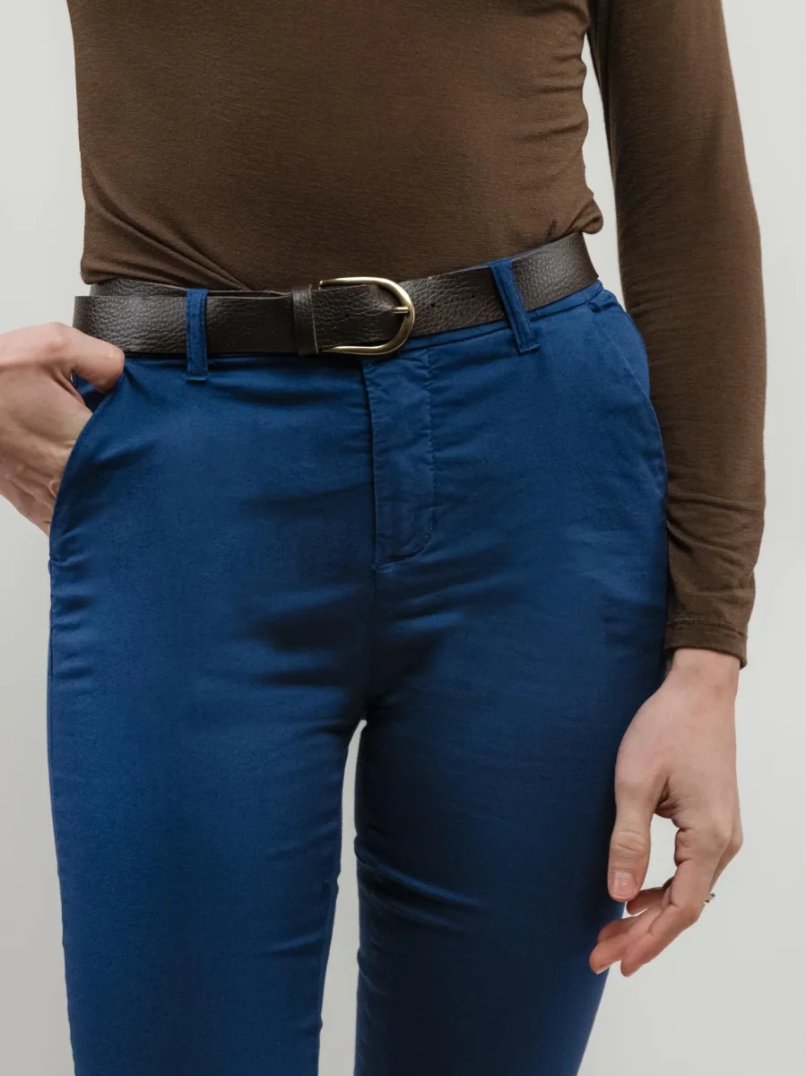 PANTALONE A TROMBETTA IN COTONE BLUETTE - immagine 5