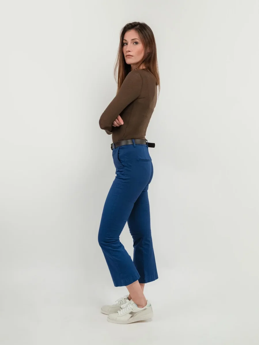 PANTALONE A TROMBETTA IN COTONE BLUETTE - immagine 3