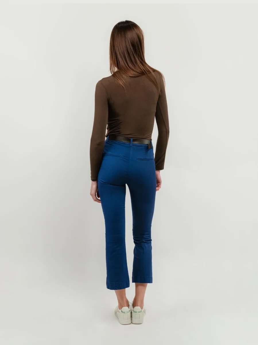 PANTALONE A TROMBETTA IN COTONE BLUETTE - immagine 4