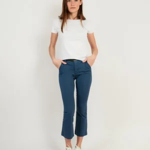 PANTALONE A TROMBETTA IN COTONE BLU