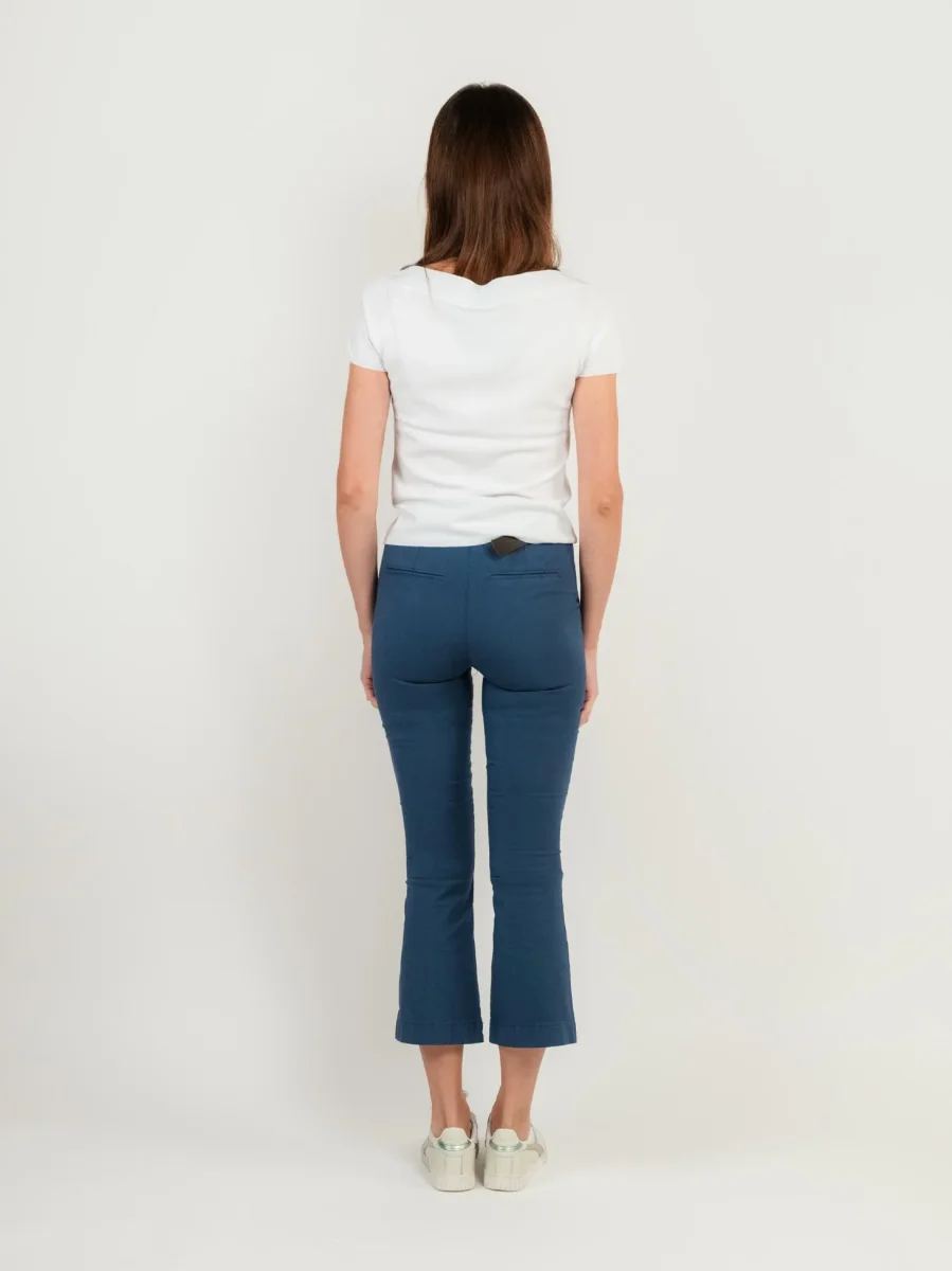 PANTALONE A TROMBETTA IN COTONE BLU - immagine 4