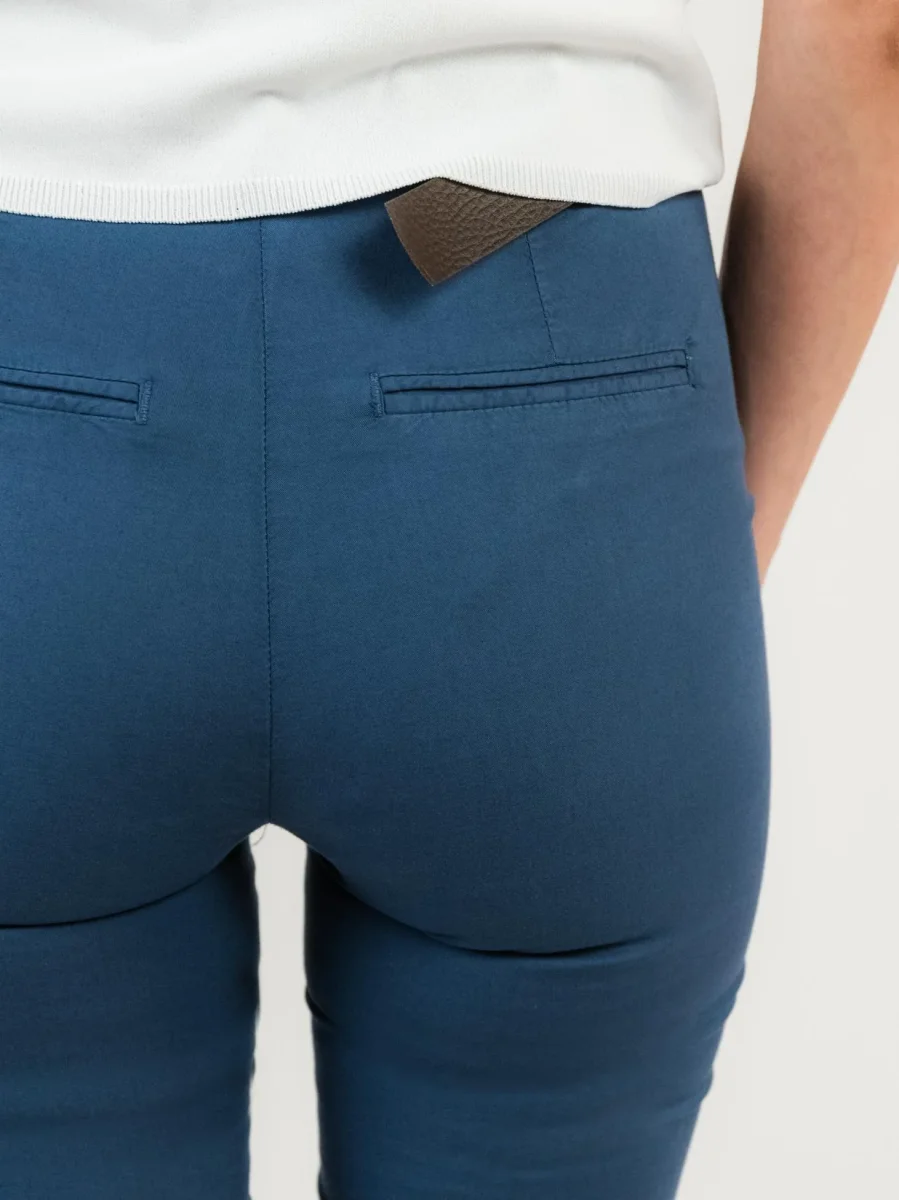 PANTALONE A TROMBETTA IN COTONE BLU - immagine 5