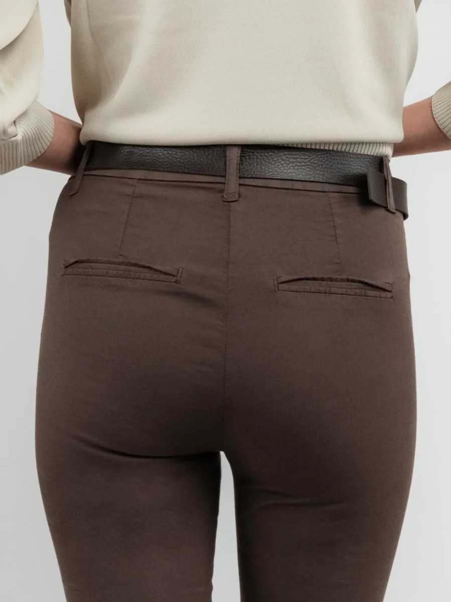 PANTALONE A TROMBETTA IN COTONE TESTA MORO - immagine 6