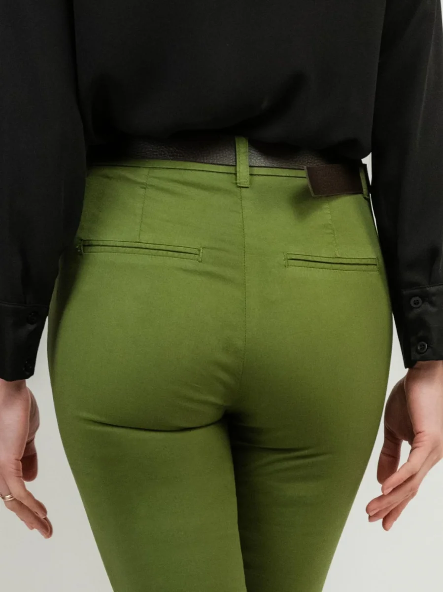 PANTALONE A TROMBETTA IN COTONE VERDE - immagine 6