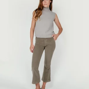 PANTALONE A TROMBETTA IN VELLUTO TORTORA