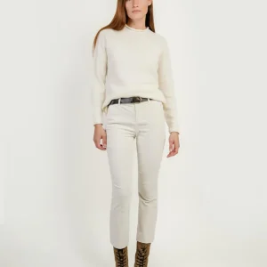 PANTALONE A TROMBETTA PANNA IN VELLUTO