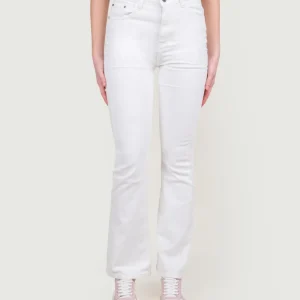 PANTALONE A ZAMPA ELASTICIZZATO IN DENIM BIANCO