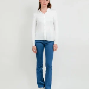 PANTALONE A ZAMPA IN COTONE BLUETTE