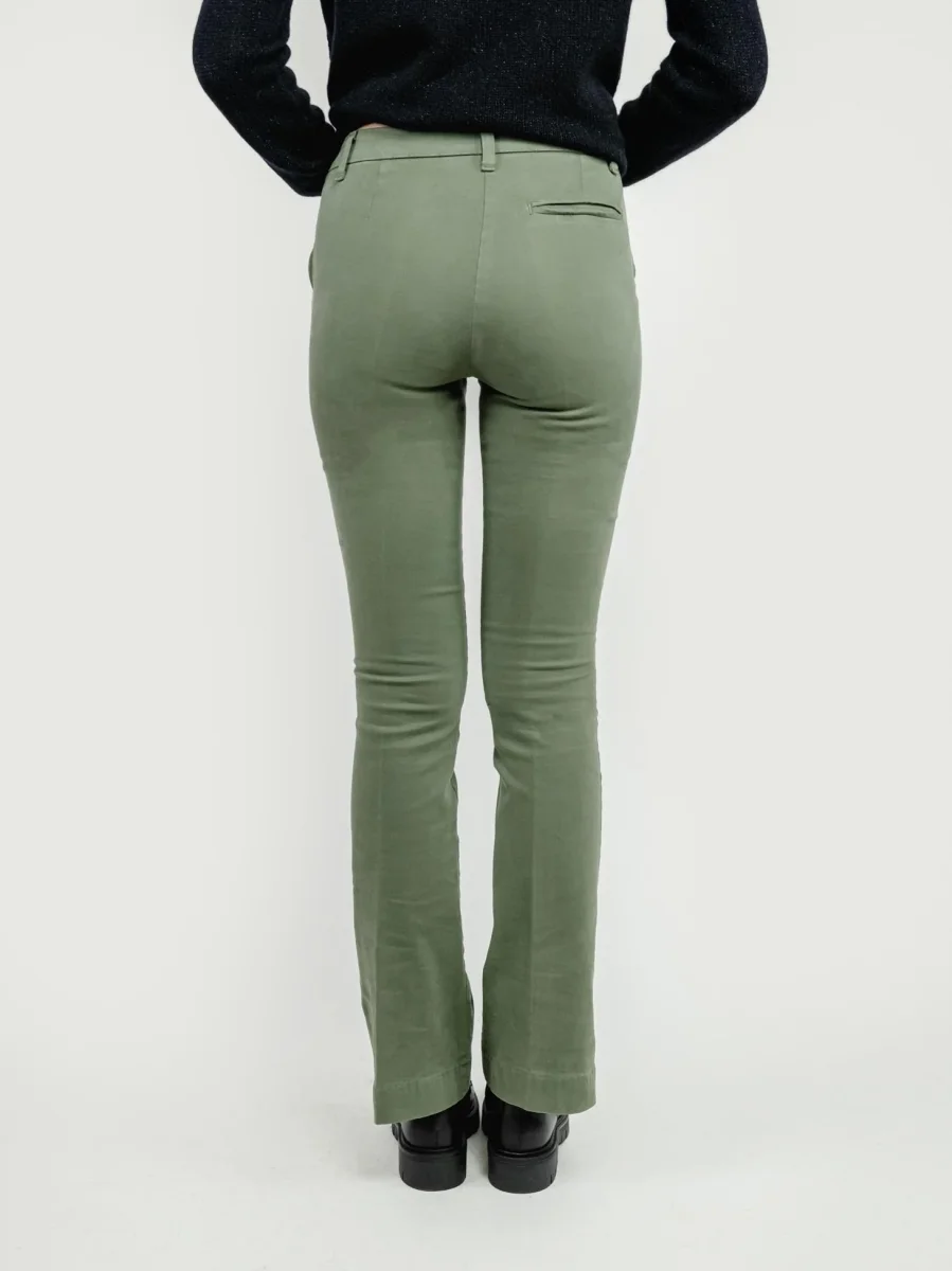 PANTALONE A ZAMPA IN COTONE SALVIA - immagine 5