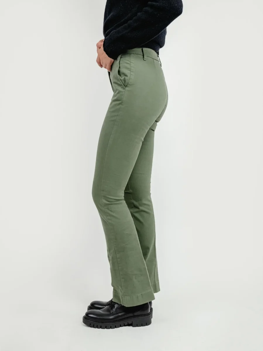 PANTALONE A ZAMPA IN COTONE SALVIA - immagine 4