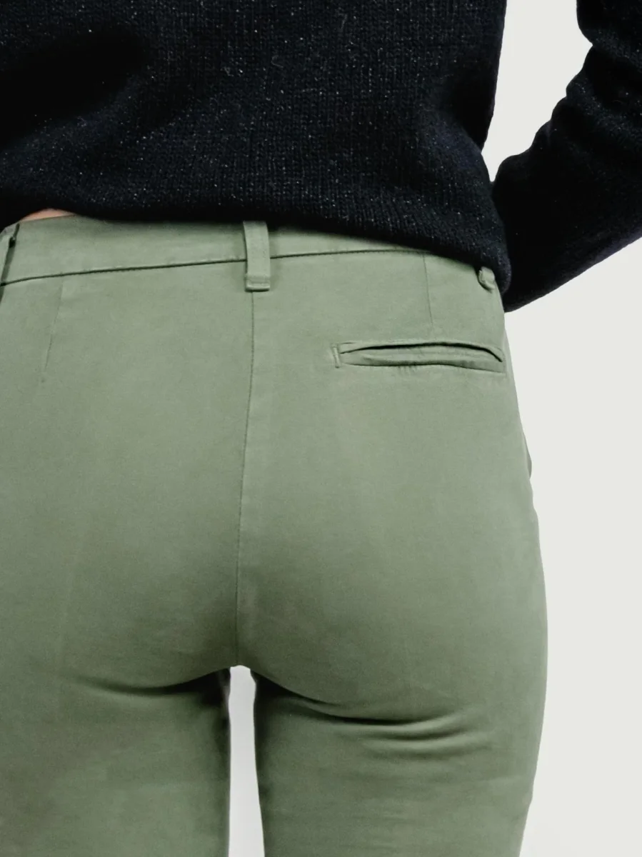 PANTALONE A ZAMPA IN COTONE SALVIA - immagine 6