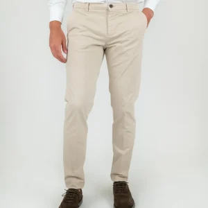 PANTALONE BEIGE CON TASCHE A FILO
