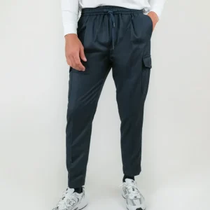 PANTALONE BLU CON TASCONI