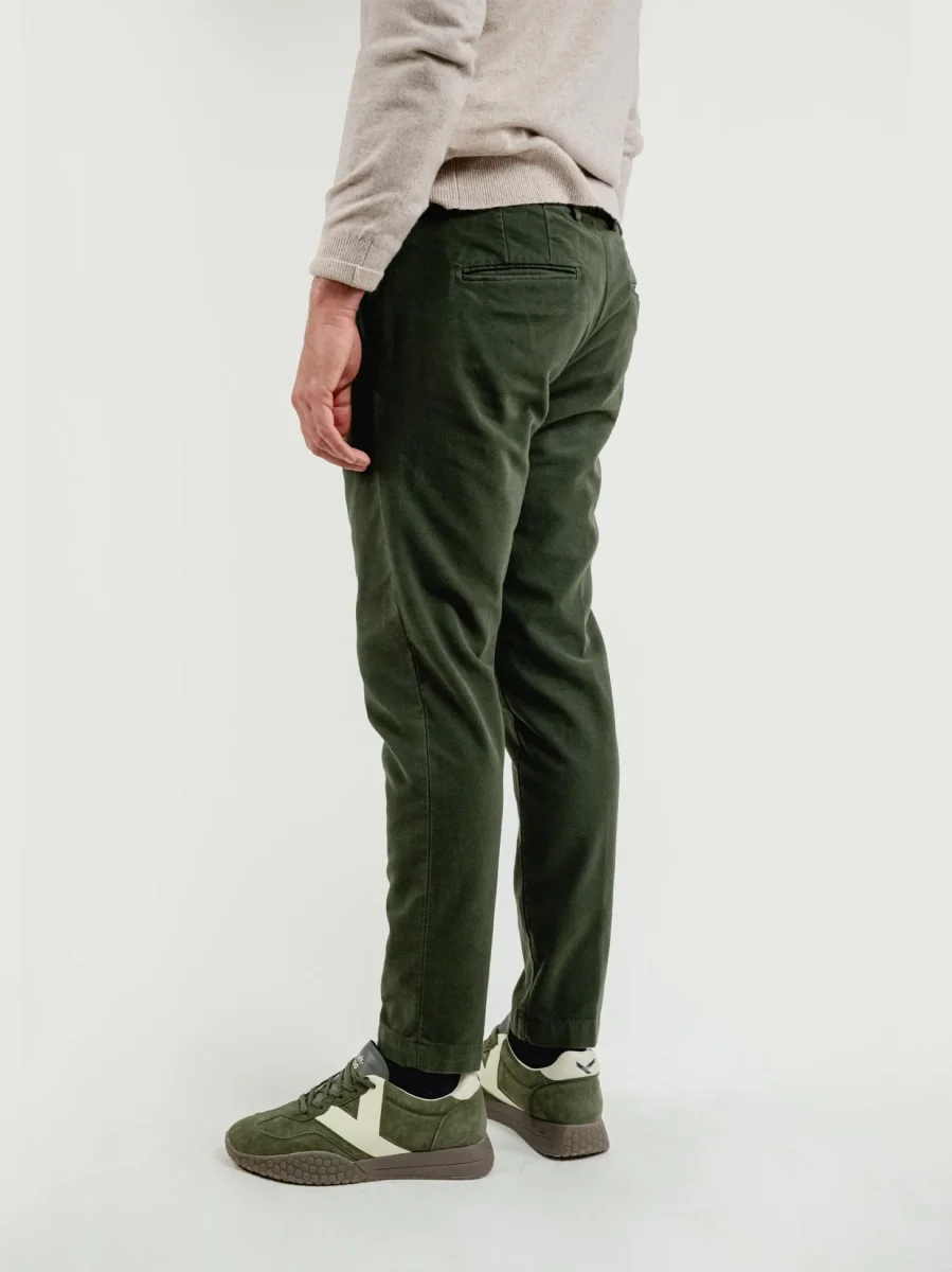 PANTALONE BROKER IN VELLUTO VERDE BOSCO - immagine 4