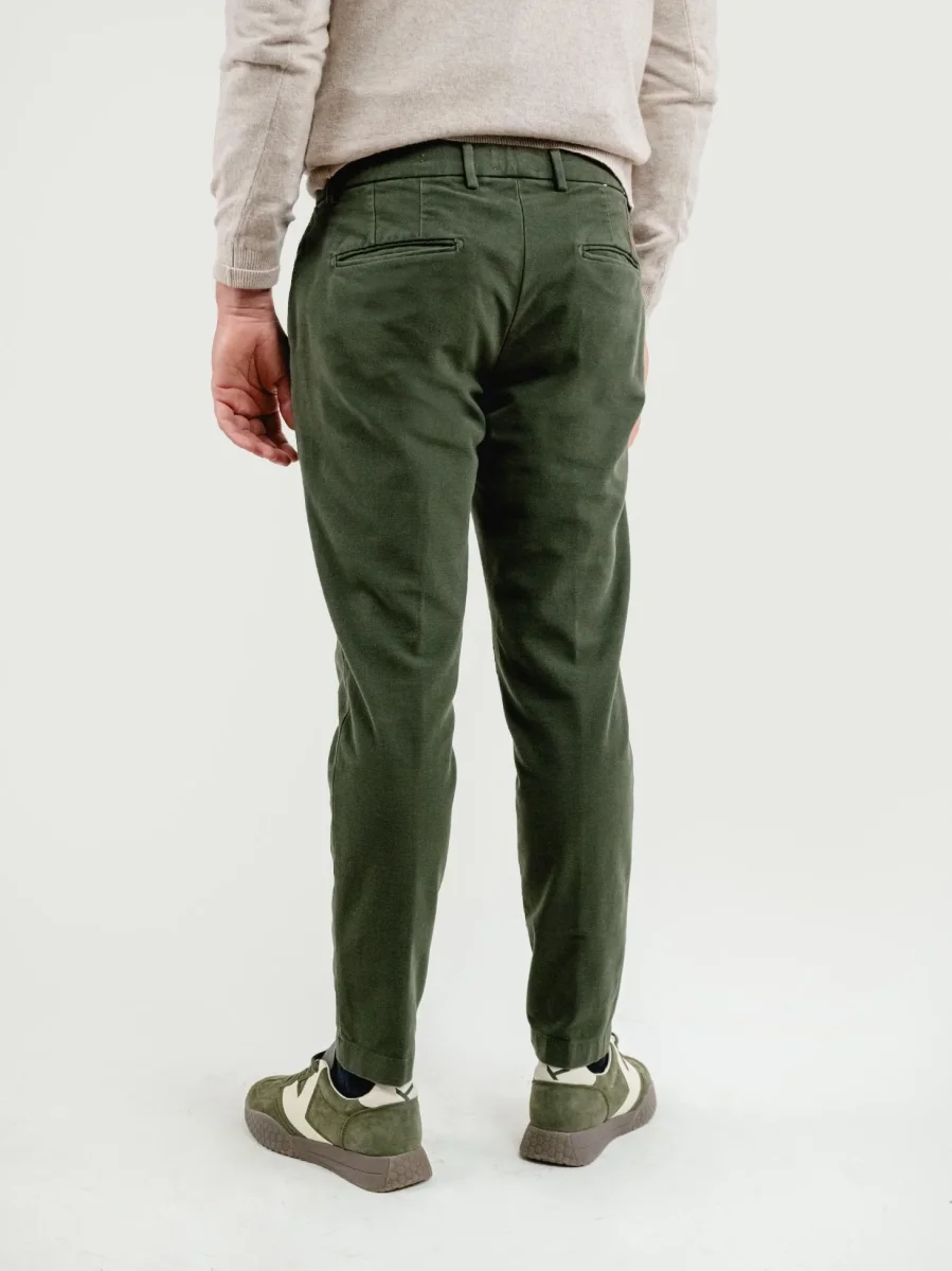PANTALONE BROKER IN VELLUTO VERDE BOSCO - immagine 5