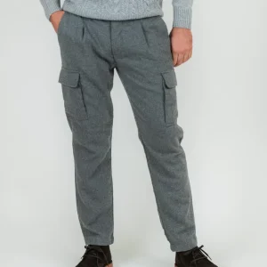 PANTALONE CARGO GRIGIO MISTO LANA
