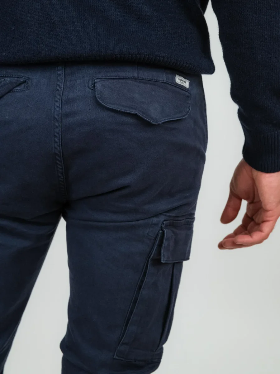 PANTALONE CARGO IN COTONE BLU - immagine 6