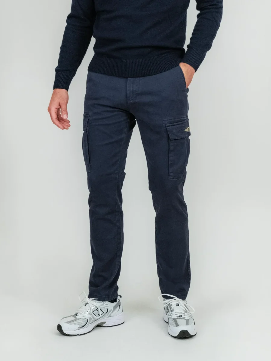 PANTALONE CARGO IN COTONE BLU