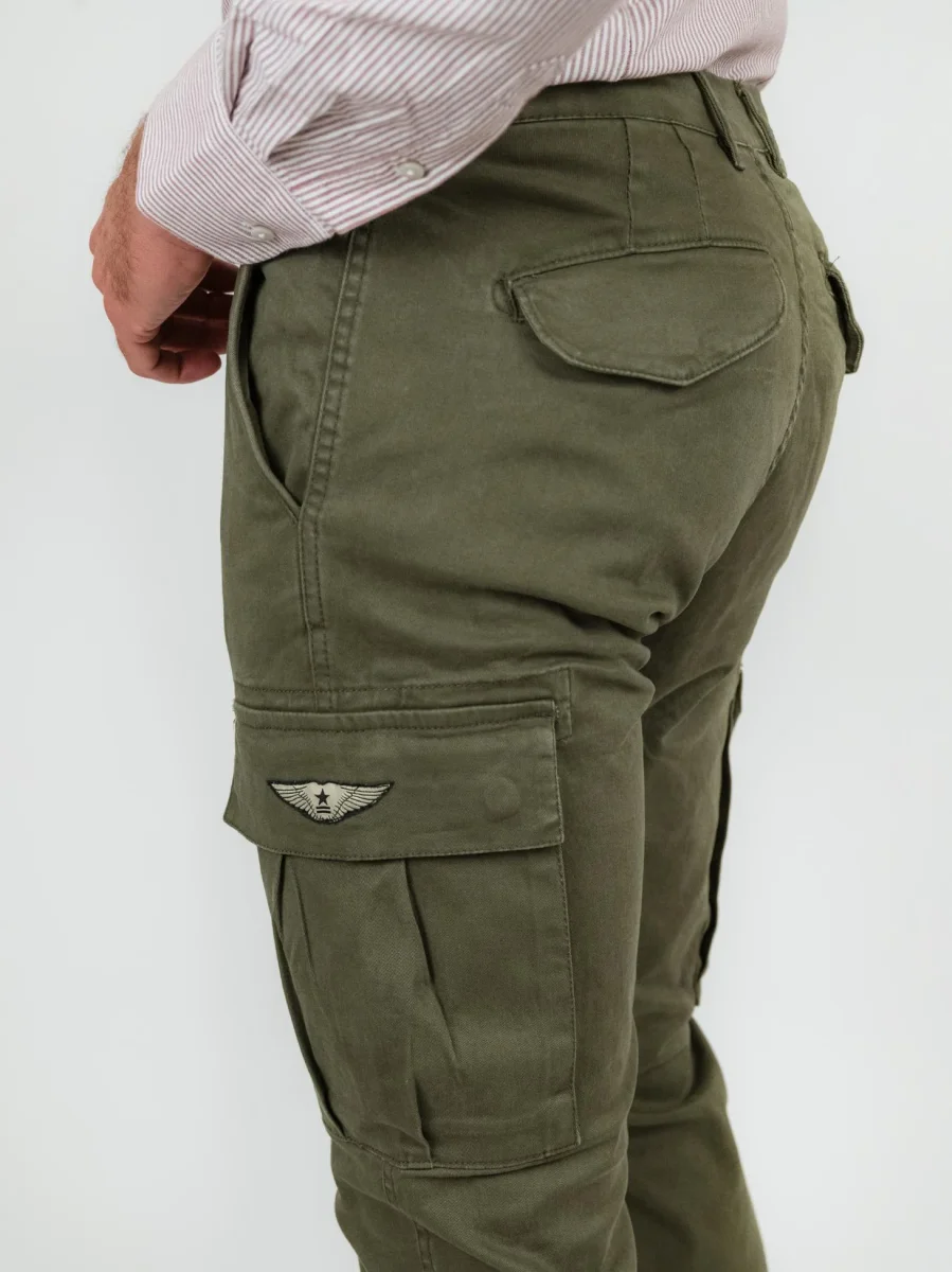 PANTALONE CARGO IN COTONE VERDE - immagine 5