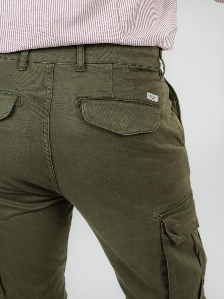 PANTALONE CARGO IN COTONE VERDE - immagine 6
