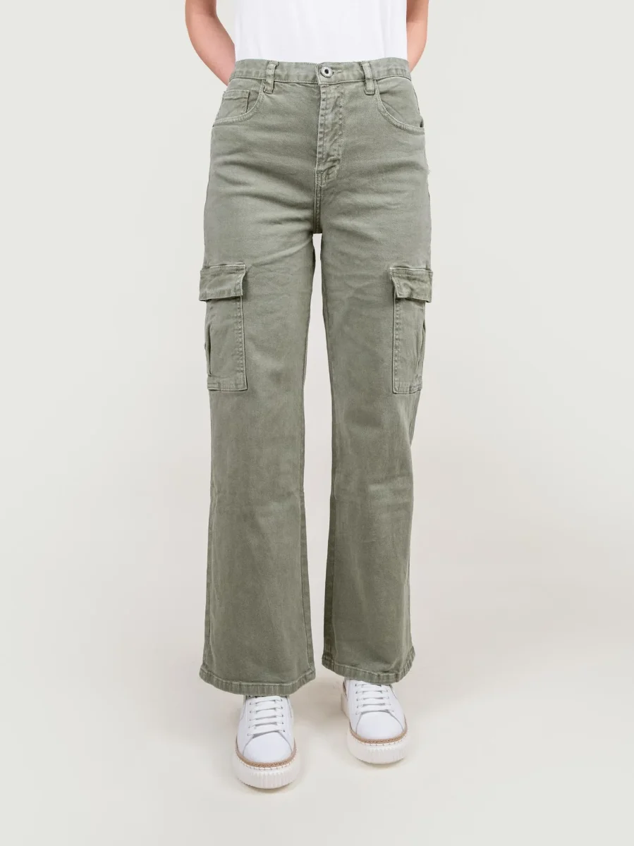 PANTALONE CARGO VERDE SALVIA